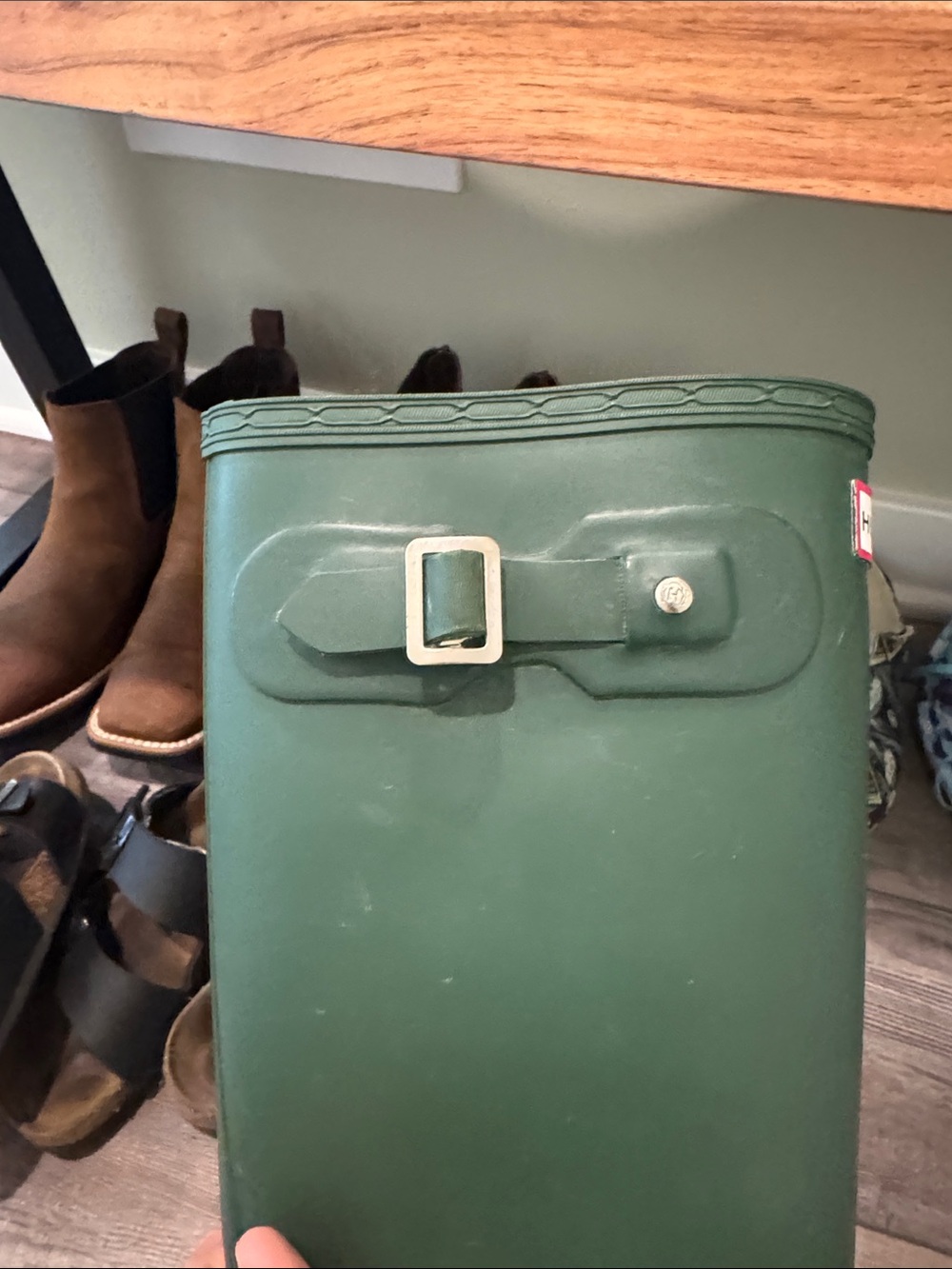 Hunter Forest Green Tall Rubber Rain Boots - Picture 6 of 7